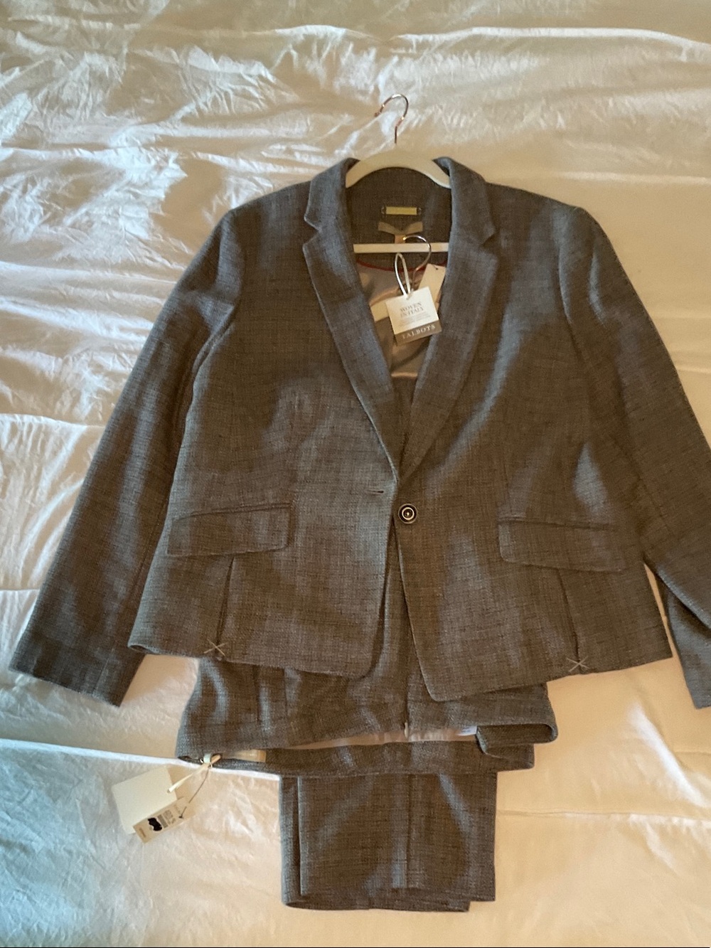 Talbots Gray Two-Piece Women's Suit Blazer and Pants